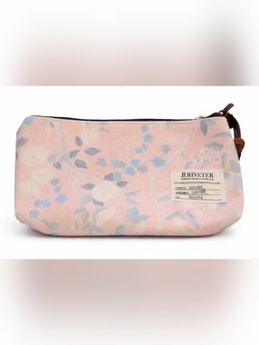R. Riveter Floral Toiletry Bag | American Handmade | Canvas Zip Pouch